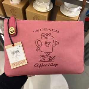 Coach Pink Coffee shop pouch